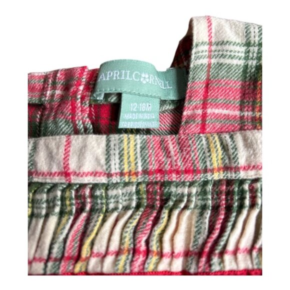 APRIL CORNELL PLAID COTTON BABY TODDLER DRESS 12 TO 18 MOS SMOCKING BUTTON BACK - Picture 8 of 8